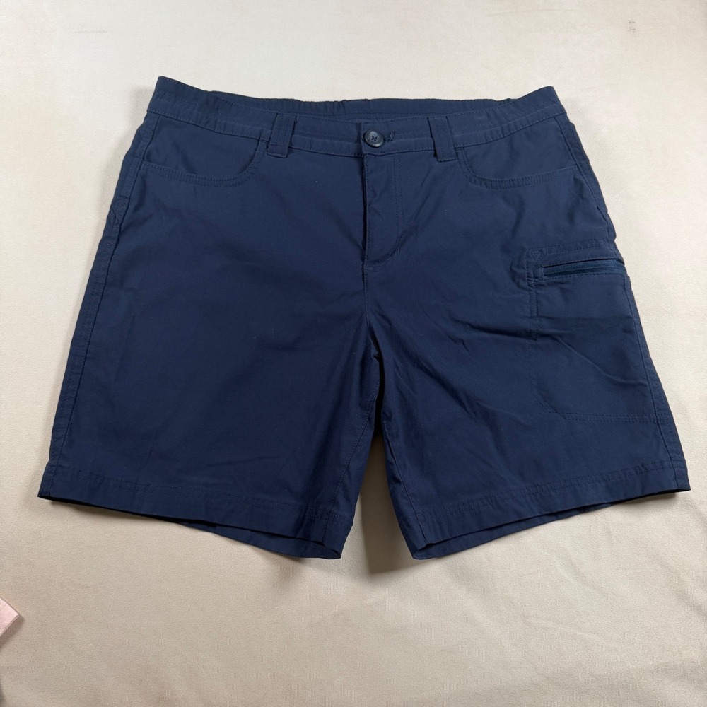 Eddie Bauer Women's 12 Navy Blue Hiking Cargo Shorts Stretch Outdoor Utility 7"